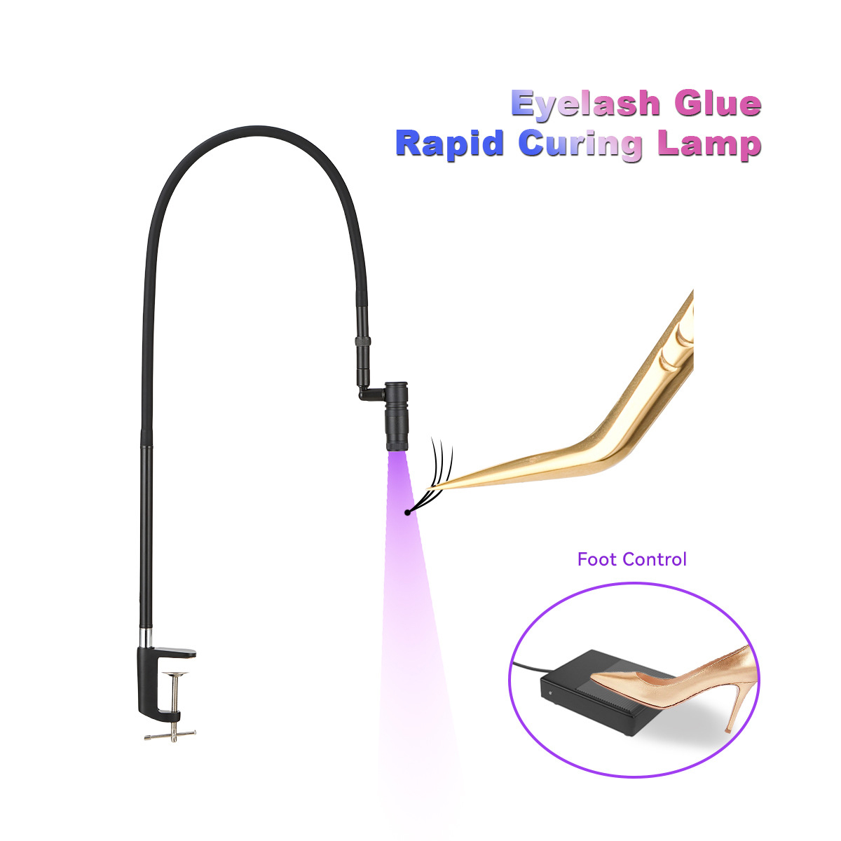 Eyelash Extension Uv - Lampada per estensione ciglia UV pinzette