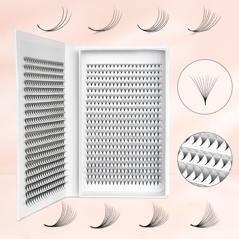 Eyelash Extension Double Volume - 800/1600 Volume prefabbricato Ventole per ciglia