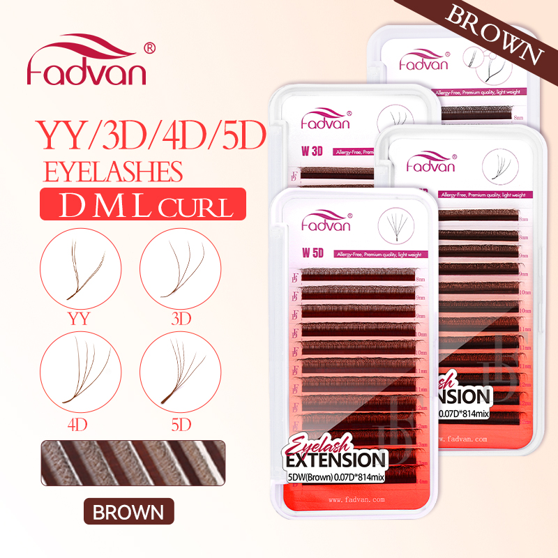 Eyelash Extension For Asian Eyes - FADVAN Marrone 4D/3D/5D ciglia a forma