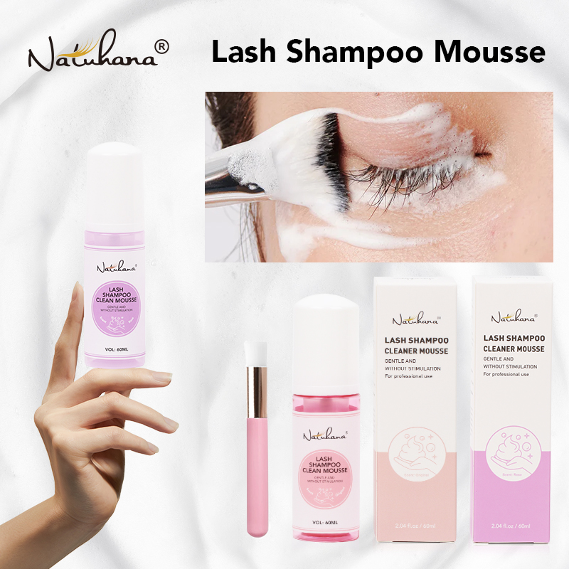Eyelash Extension Wash Kit - Natuhana 60ml Estensione delle ciglia Shampoo
