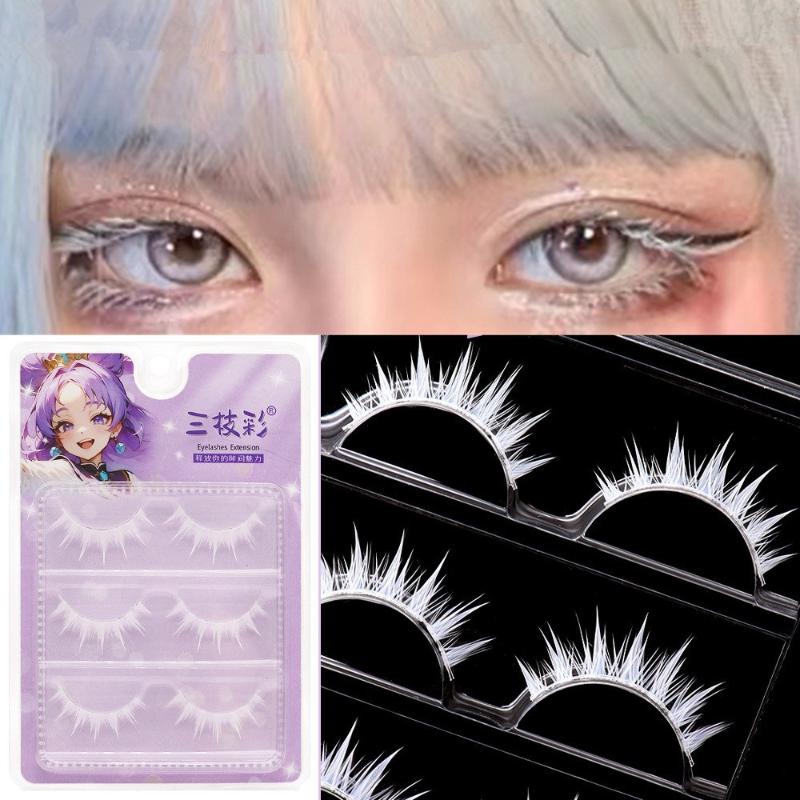 3 Paia di Ciglia Finte Bianche - Eyelash Extension Natural Look recensione e prezzo