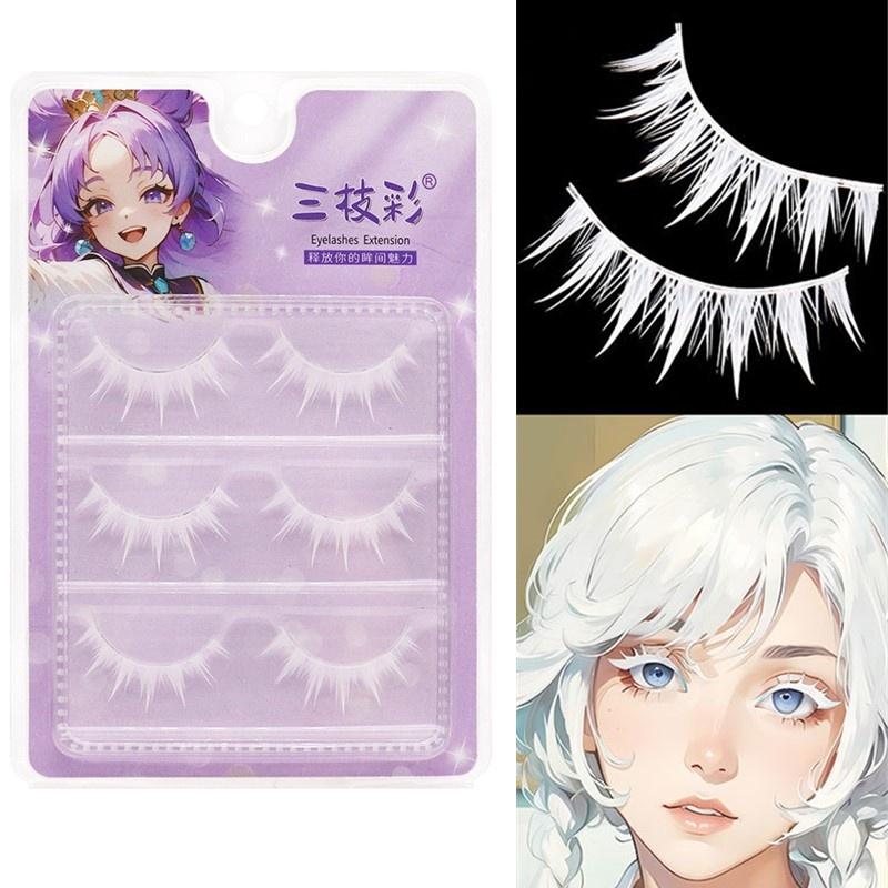 3 Paia di Ciglia Finte Bianche - Eyelash Extension Natural Look recensione e prezzo