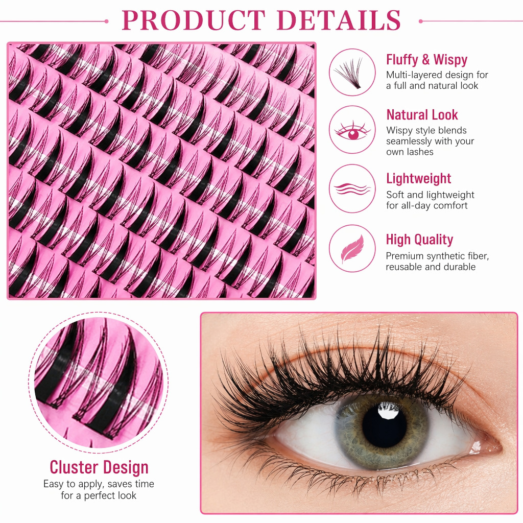QIUNING Kit di Ciglia a Ciuffe - Eyelash Extension Wet Look recensione e prezzo